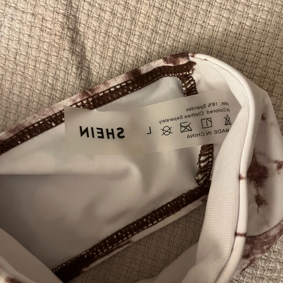 Bikini, brown and white tie dye, Shein swimwear, worn once or twice. - Picture 2 of 3